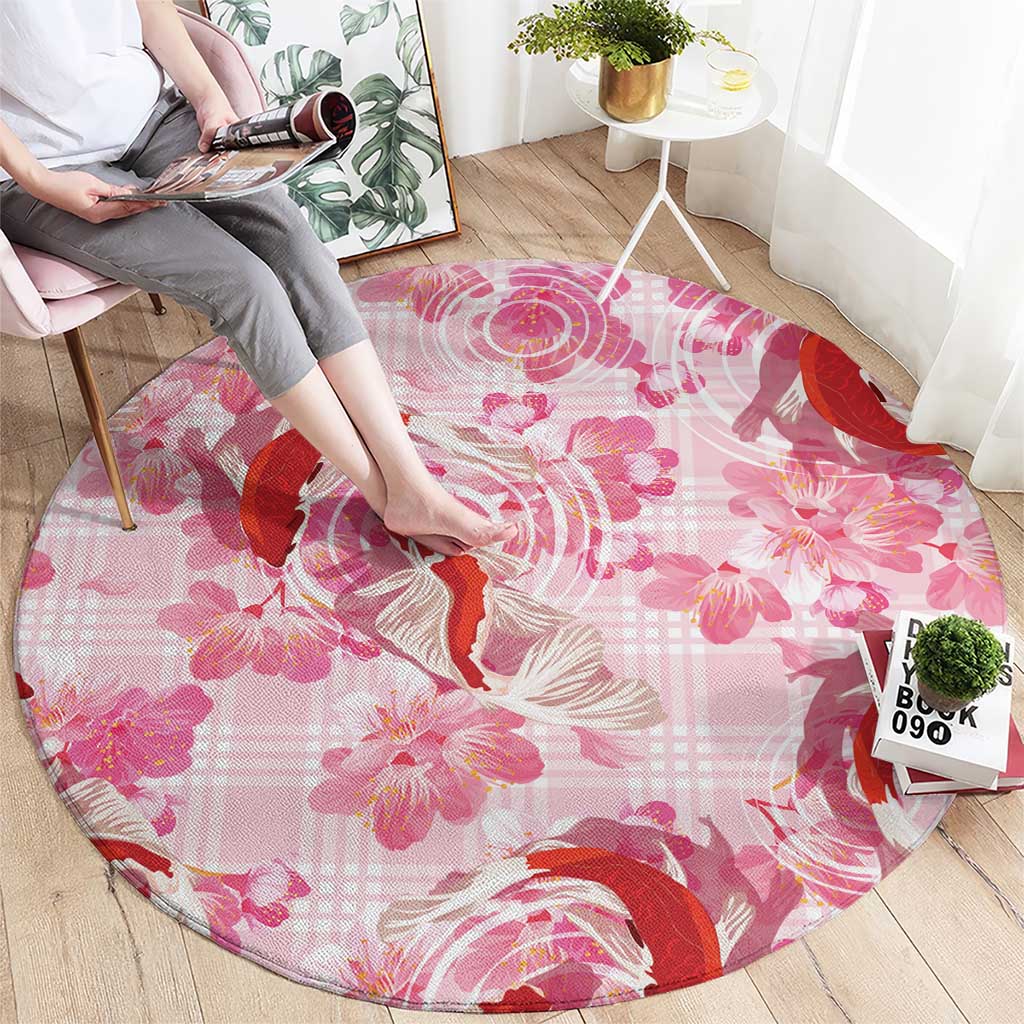 Pink Palaka Hawaii Aloha Round Carpet Koi Pond Mix Sakura - Polynesian Pride