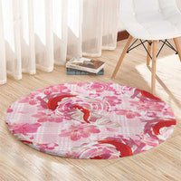 Pink Palaka Hawaii Aloha Round Carpet Koi Pond Mix Sakura - Polynesian Pride