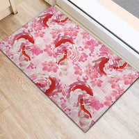 Pink Palaka Hawaii Aloha Rubber Doormat Koi Pond Mix Sakura - Polynesian Pride