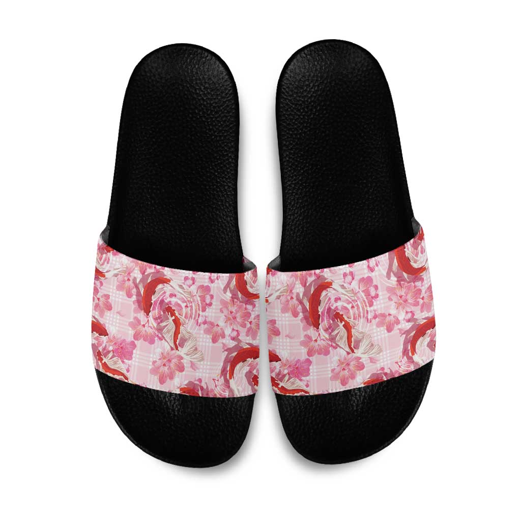 Pink Palaka Hawaii Aloha Slide Sandals Koi Pond Mix Sakura - Polynesian Pride