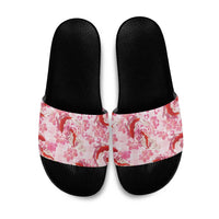 Pink Palaka Hawaii Aloha Slide Sandals Koi Pond Mix Sakura - Polynesian Pride