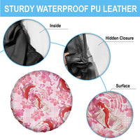 Pink Palaka Hawaii Aloha Spare Tire Cover Koi Pond Mix Sakura - Polynesian Pride