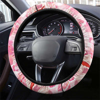 Pink Palaka Hawaii Aloha Steering Wheel Cover Koi Pond Mix Sakura - Polynesian Pride
