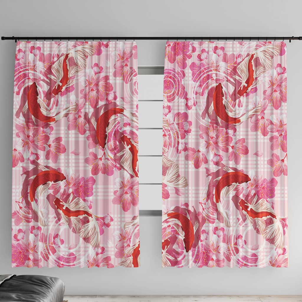 Pink Palaka Hawaii Aloha Window Curtain Koi Pond Mix Sakura - Polynesian Pride
