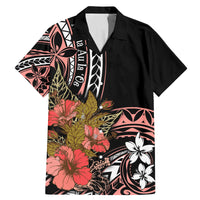 Hawaii Valentine Family Matching Mermaid Dress and Hawaiian Shirt Plumeria Aloha Wau Ia Oe LT7 Dad's Shirt - Short Sleeve Pink - Polynesian Pride