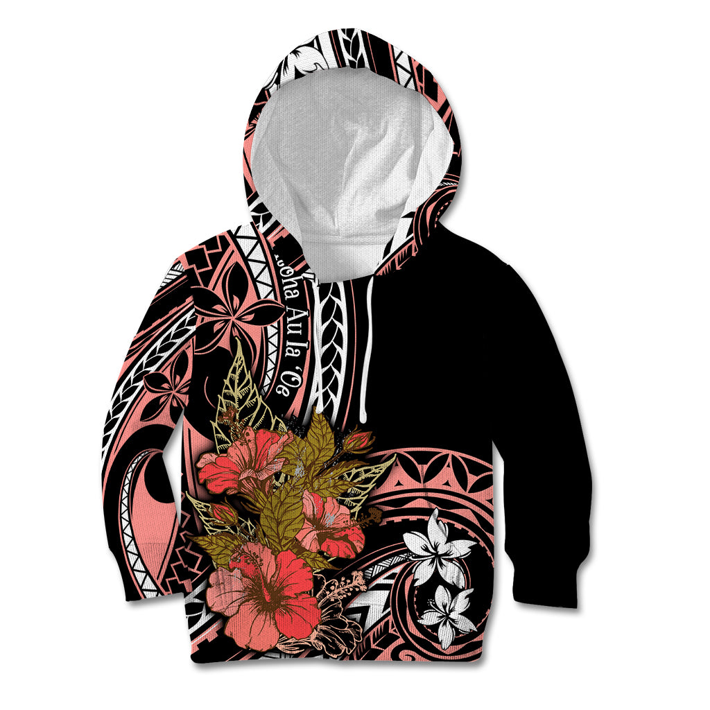 Hawaii Valentine Kid Hoodie Plumeria Aloha Wau Ia Oe LT7 Hoodie Pink - Polynesian Pride