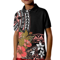 Hawaii Valentine Kid Polo Shirt Plumeria Aloha Wau Ia Oe LT7 Kid Pink - Polynesian Pride