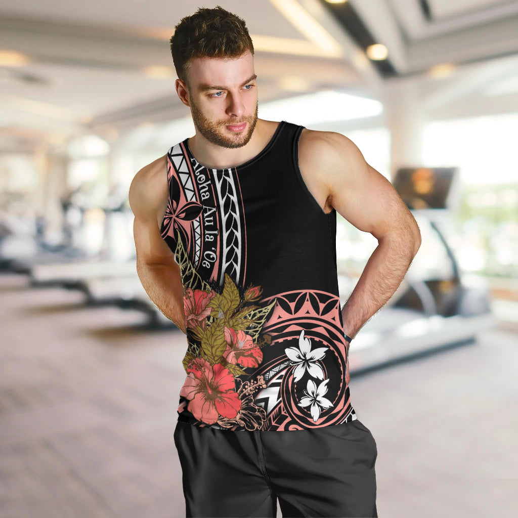 Hawaii Valentine Men Tank Top Plumeria Aloha Wau Ia Oe LT7 Pink - Polynesian Pride