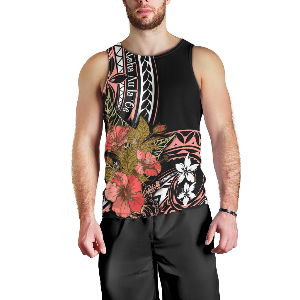 Hawaii Valentine Men Tank Top Plumeria Aloha Wau Ia Oe LT7 - Polynesian Pride