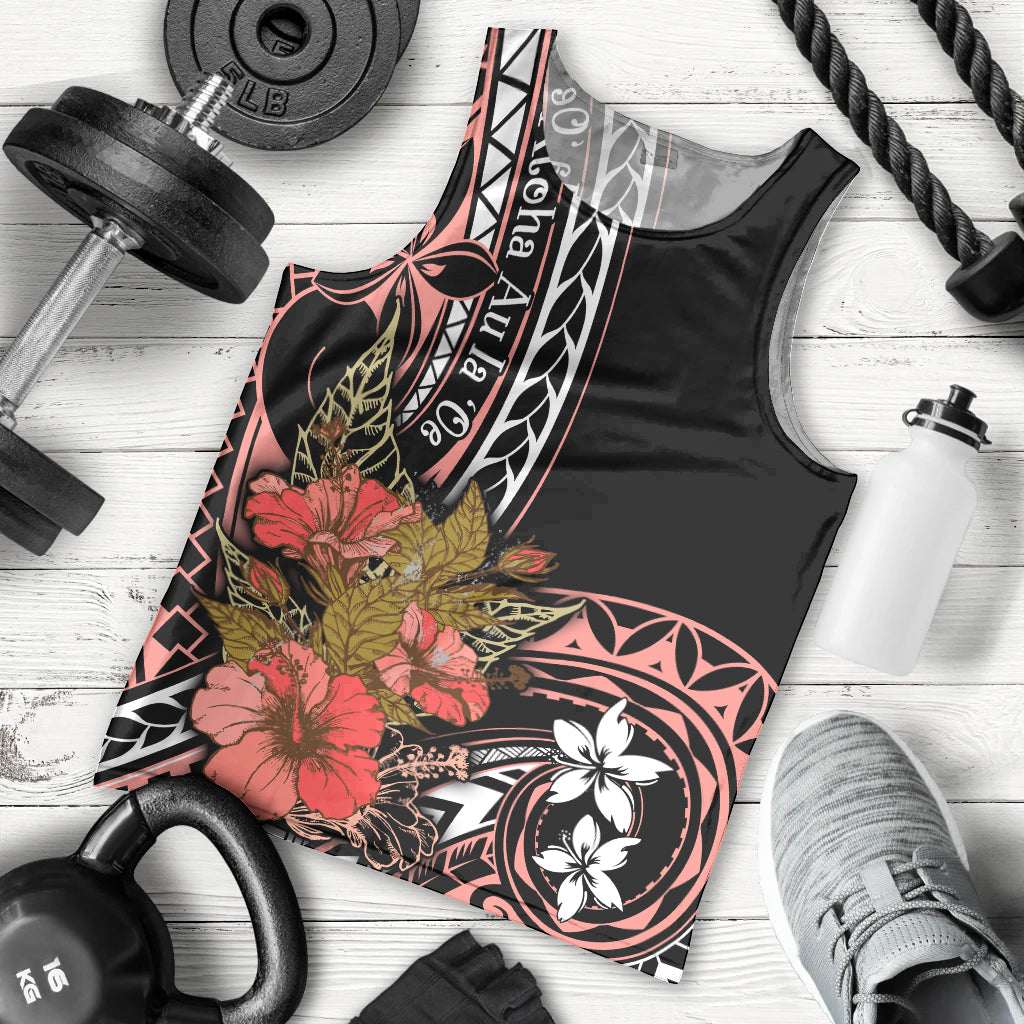 Hawaii Valentine Men Tank Top Plumeria Aloha Wau Ia Oe LT7 - Polynesian Pride