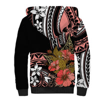 Hawaii Valentine Sherpa Hoodie Plumeria Aloha Wau Ia Oe LT7 - Polynesian Pride