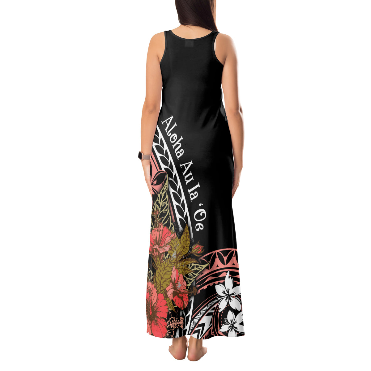 Hawaii Valentine Tank Maxi Dress Plumeria Aloha Wau Ia Oe LT7 - Polynesian Pride