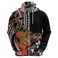 Hawaii Valentine Zip Hoodie Plumeria Aloha Wau Ia Oe LT7 - Polynesian Pride