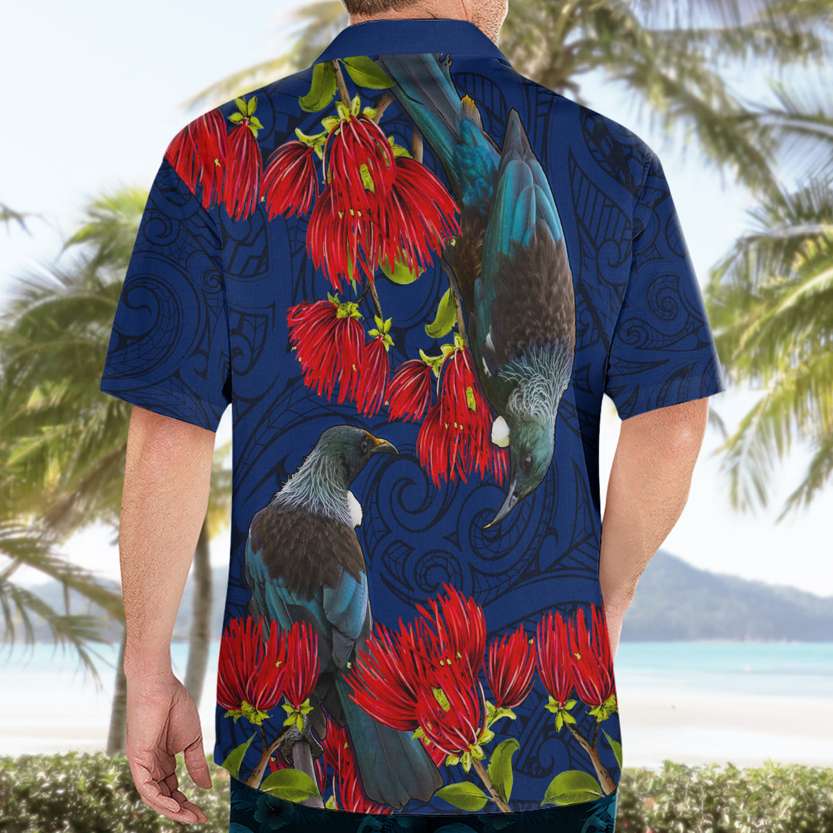 New Zealand Hawaiian Shirt Tui Couple with Pohutukawa LT7 - Polynesian Pride