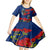 New Zealand Pohutukawa with Tui Birds Kid Short Sleeve Dress Version 2 LT7 - Polynesian Pride