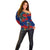 New Zealand Pohutukawa with Tui Birds Off Shoulder Sweater Version 2 LT7 - Polynesian Pride