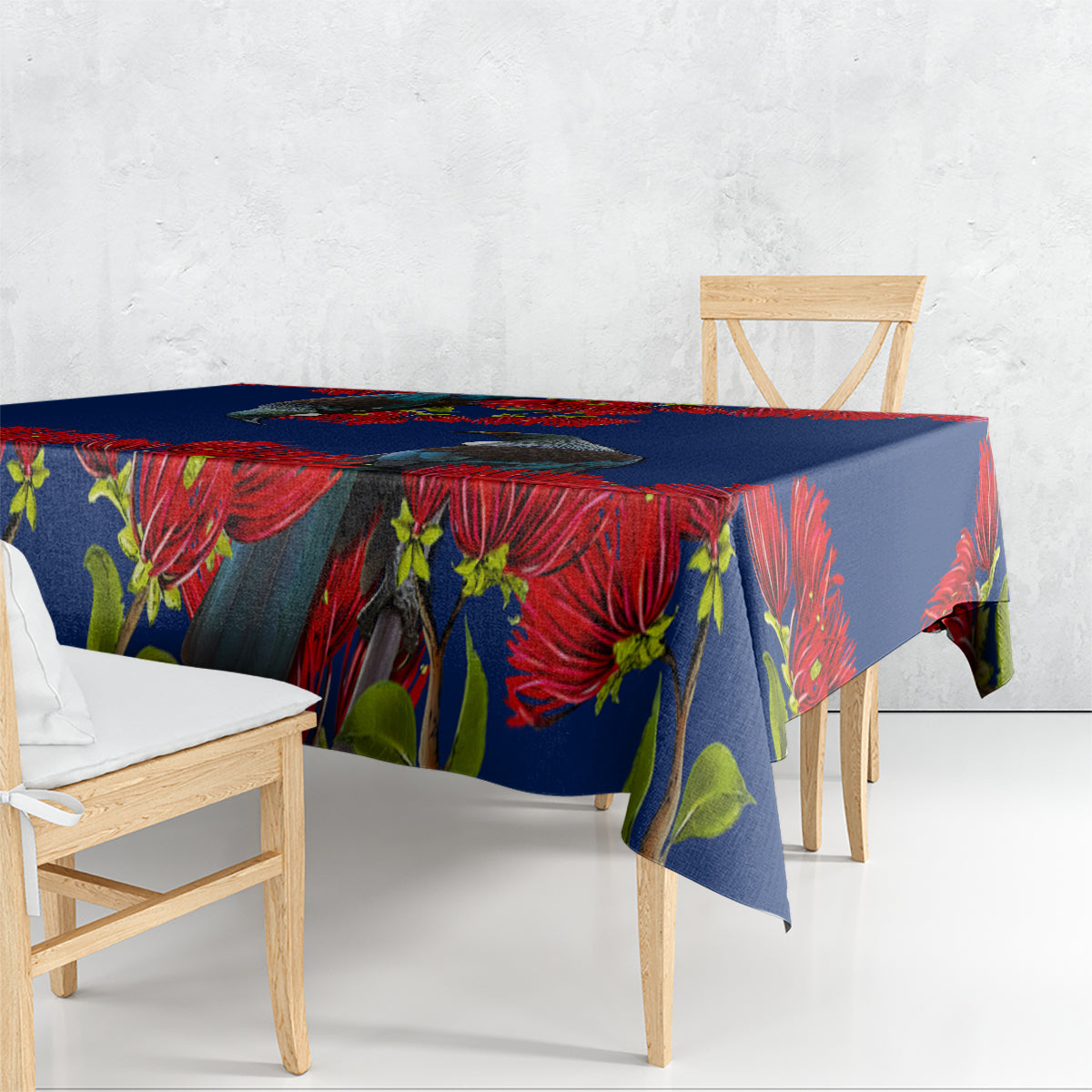 New Zealand Pohutukawa with Tui Birds Tablecloth Version 2 LT7 - Polynesian Pride