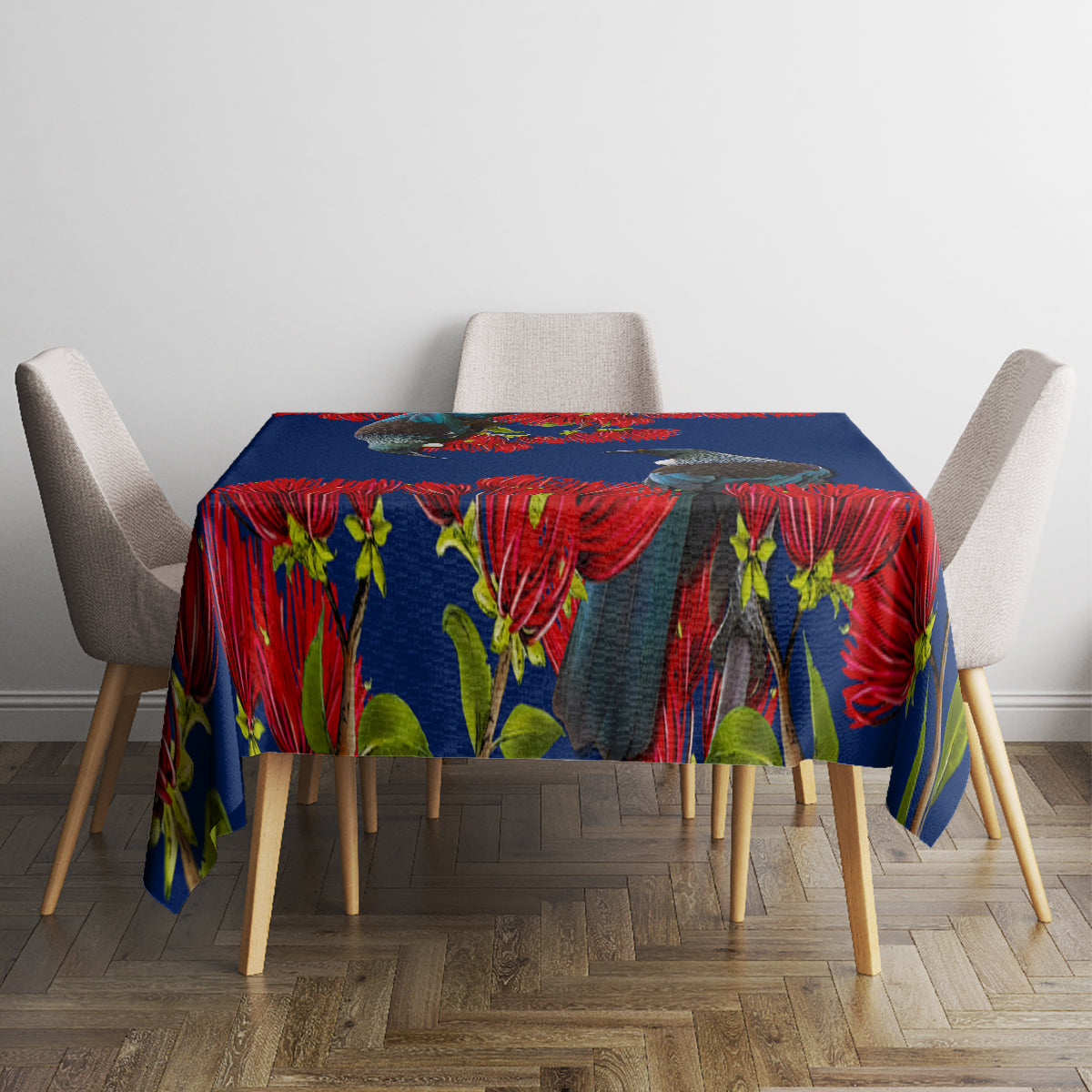 New Zealand Pohutukawa with Tui Birds Tablecloth Version 2 LT7 - Polynesian Pride
