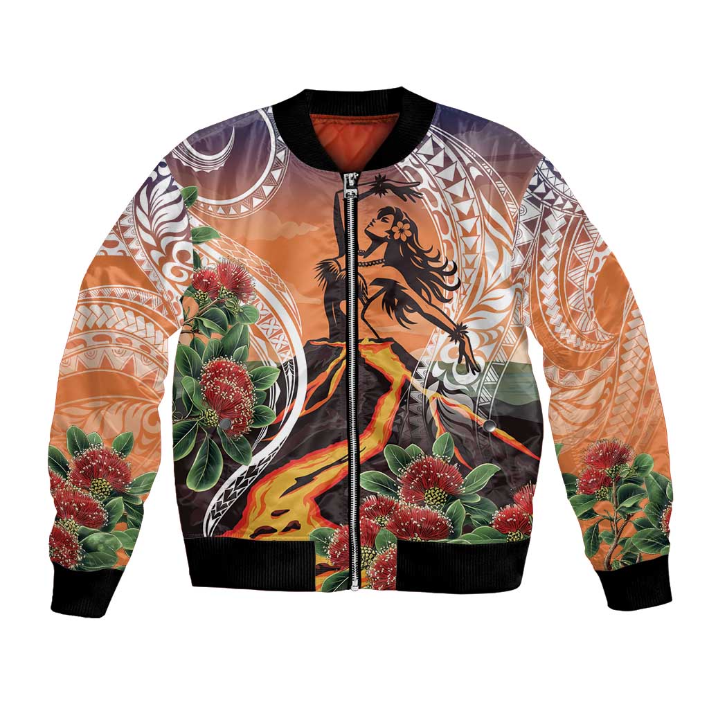 Hawaii Women's Day Tribal Bomber Jacket Pele Honua Mea LT7 Unisex Art - Polynesian Pride