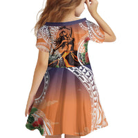 Hawaii Women's Day Tribal Family Matching Long Sleeve Bodycon Dress and Hawaiian Shirt Pele Honua Mea