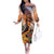 Hawaii Women's Day Tribal Family Matching Off The Shoulder Long Sleeve Dress and Hawaiian Shirt Pele Honua Mea