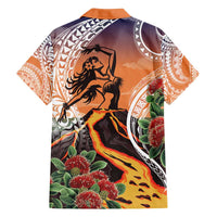 Hawaii Women's Day Tribal Family Matching Off Shoulder Maxi Dress and Hawaiian Shirt Pele Honua Mea