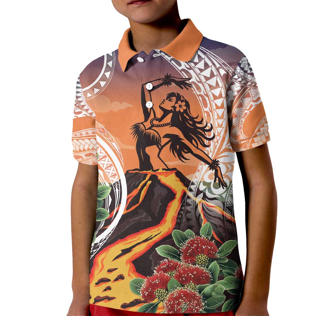 Hawaii Women's Day Tribal Kid Polo Shirt Pele Honua Mea LT7 Kid Art - Polynesian Pride