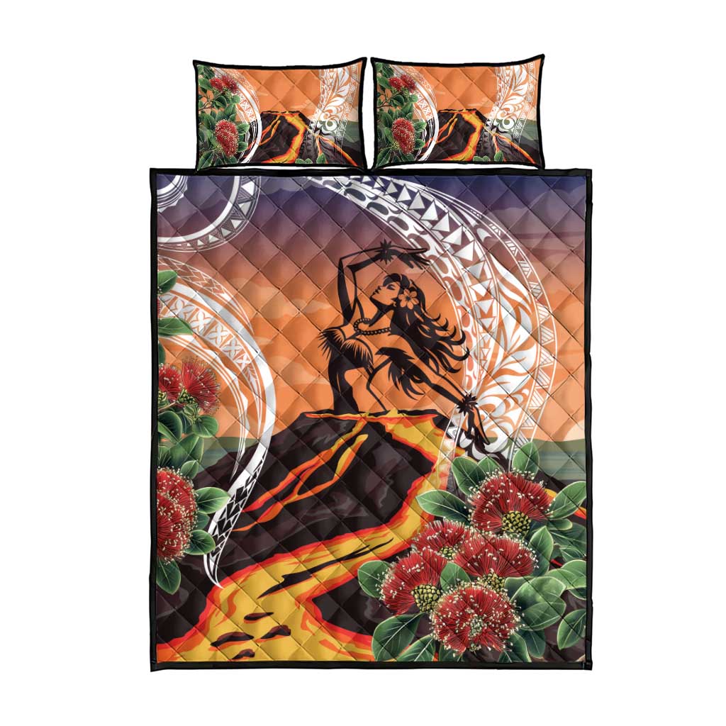Hawaii Women's Day Tribal Quilt Bed Set Pele Honua Mea