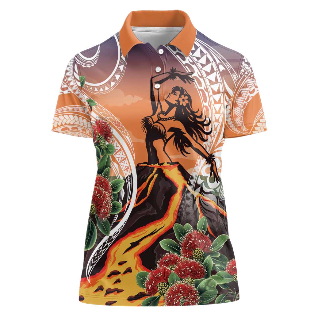 Hawaii Women's Day Tribal Women Polo Shirt Pele Honua Mea LT7 Female Art - Polynesian Pride