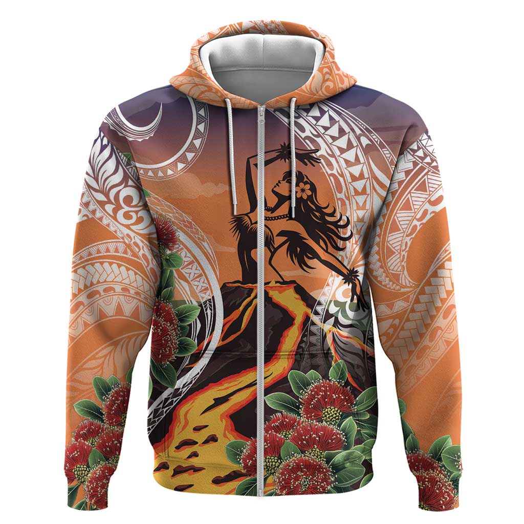 Hawaii Women's Day Tribal Zip Hoodie Pele Honua Mea LT7 Zip Hoodie Art - Polynesian Pride