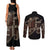 Samoa Siapo Mamanu Couples Matching Tank Maxi Dress and Long Sleeve Button Shirt Waves Motifs