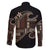 Samoa Siapo Mamanu Family Matching Off The Shoulder Long Sleeve Dress and Hawaiian Shirt Waves Motifs