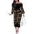 Samoa Siapo Mamanu Family Matching Off The Shoulder Long Sleeve Dress and Hawaiian Shirt Waves Motifs