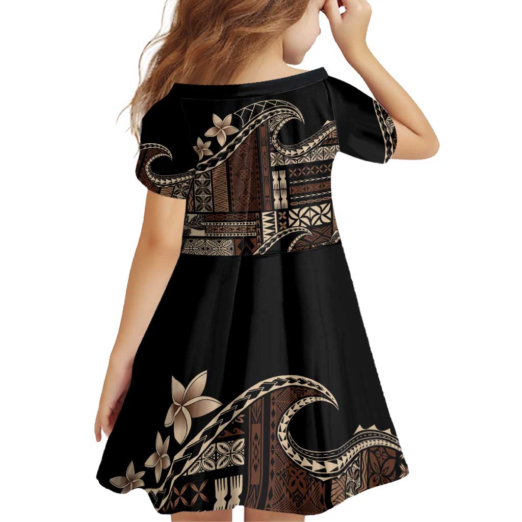 Samoa Siapo Mamanu Family Matching Off Shoulder Short Dress and Hawaiian Shirt Waves Motifs