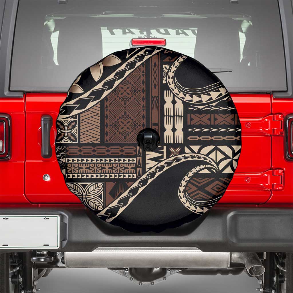 Samoa Siapo Mamanu Spare Tire Cover Waves Motifs LT7 - Polynesian Pride
