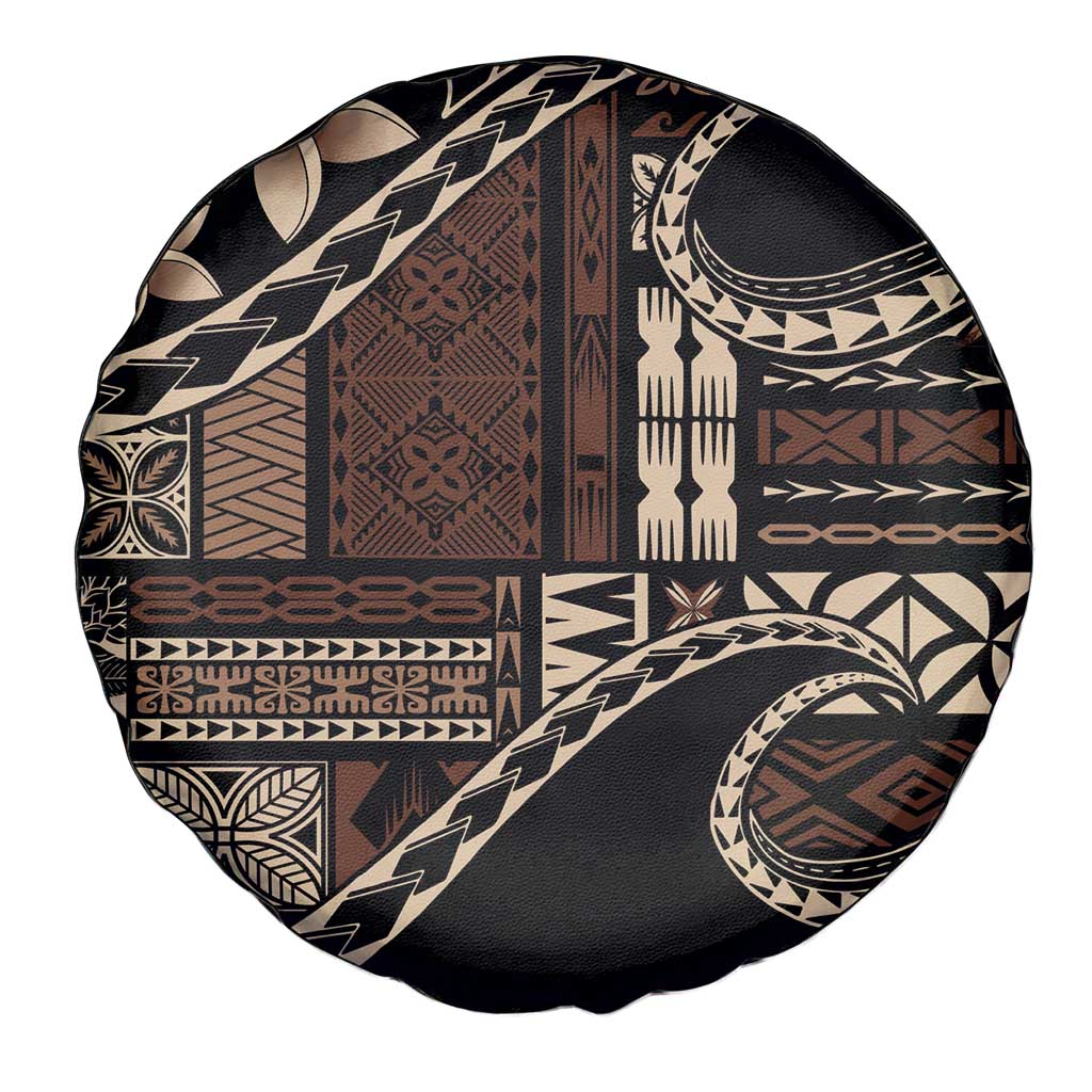 Samoa Siapo Mamanu Spare Tire Cover Waves Motifs LT7 - Polynesian Pride