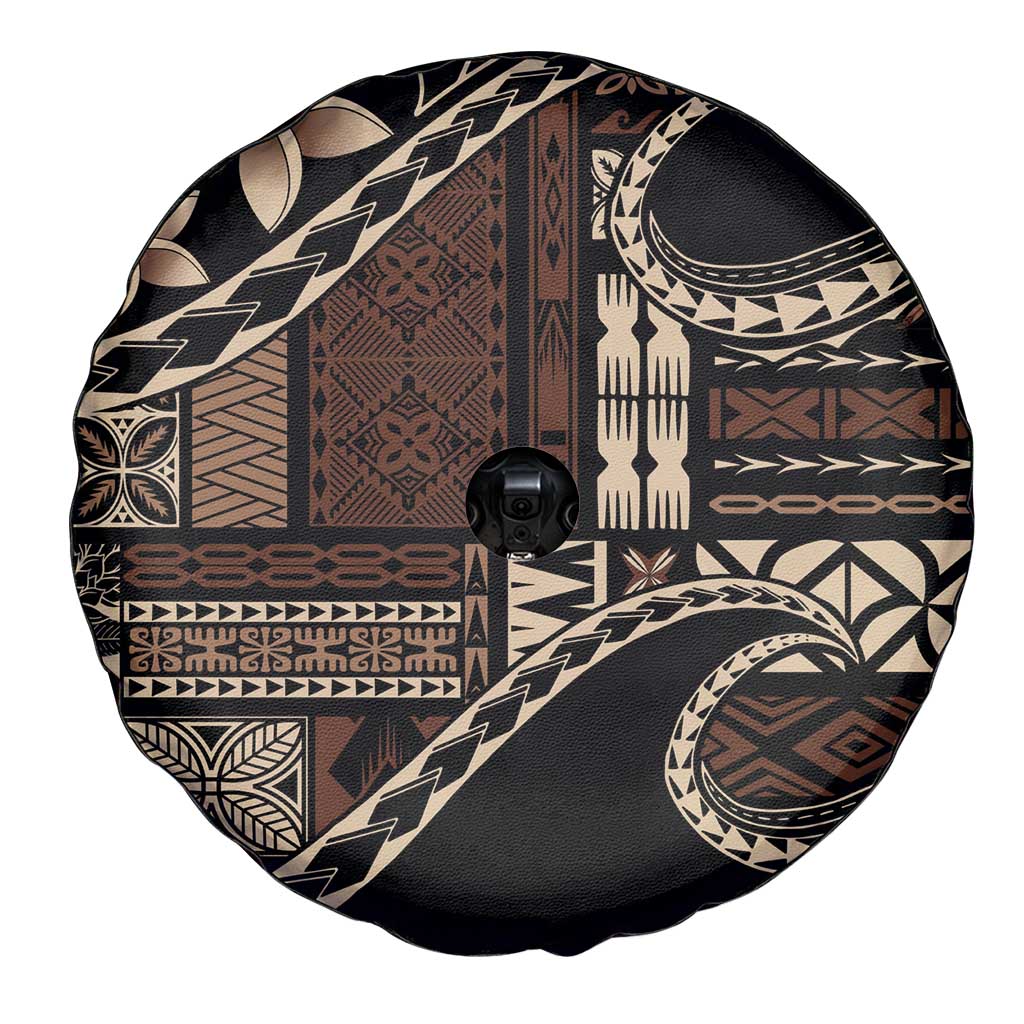 Samoa Siapo Mamanu Spare Tire Cover Waves Motifs LT7 - Polynesian Pride