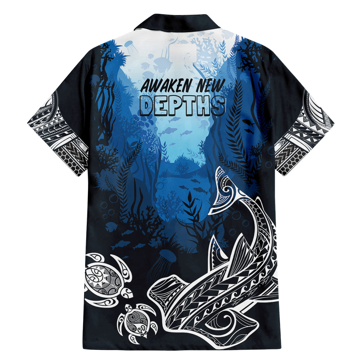 World Ocean Day Pasifika Family Matching Puletasi and Hawaiian Shirt Awaken New Depths LT7 - Polynesian Pride