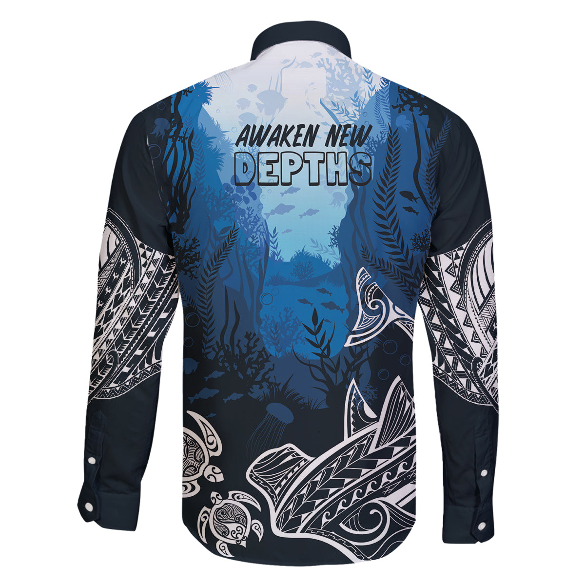World Ocean Day Pasifika Family Matching Puletasi and Hawaiian Shirt Awaken New Depths LT7 - Polynesian Pride