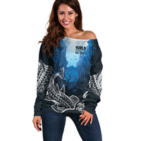 World Ocean Day Pasifika Off Shoulder Sweater Awaken New Depths