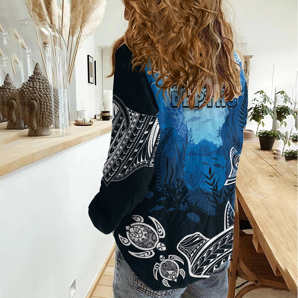 World Ocean Day Pasifika Women Casual Shirt Awaken New Depths