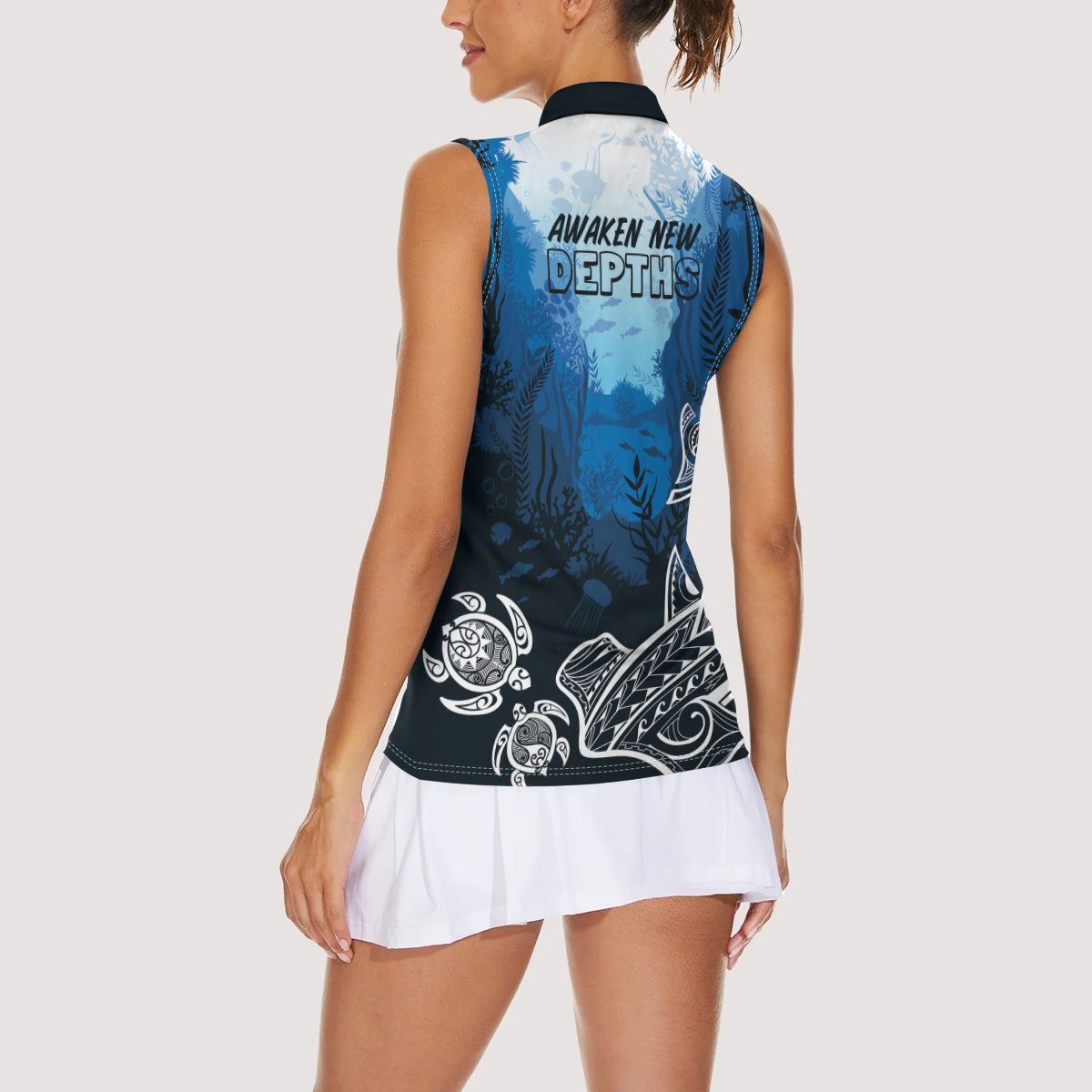World Ocean Day Pasifika Women Sleeveless Polo Shirt Awaken New Depths