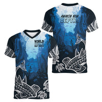World Ocean Day Pasifika Women V-Neck T-Shirt Awaken New Depths