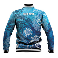 Hawaii World Ocean Day Baseball Jacket Kakau Turtles