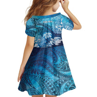 Hawaii World Ocean Day Family Matching Long Sleeve Bodycon Dress and Hawaiian Shirt Kakau Turtles LT7 - Polynesian Pride