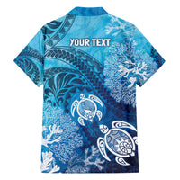 Hawaii World Ocean Day Family Matching Long Sleeve Bodycon Dress and Hawaiian Shirt Kakau Turtles LT7 - Polynesian Pride