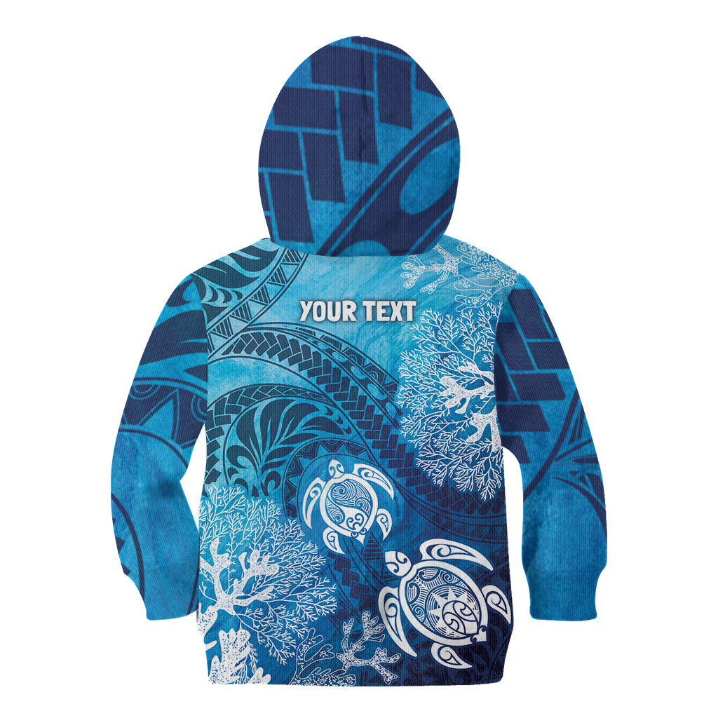 Hawaii World Ocean Day Kid Hoodie Kakau Turtles