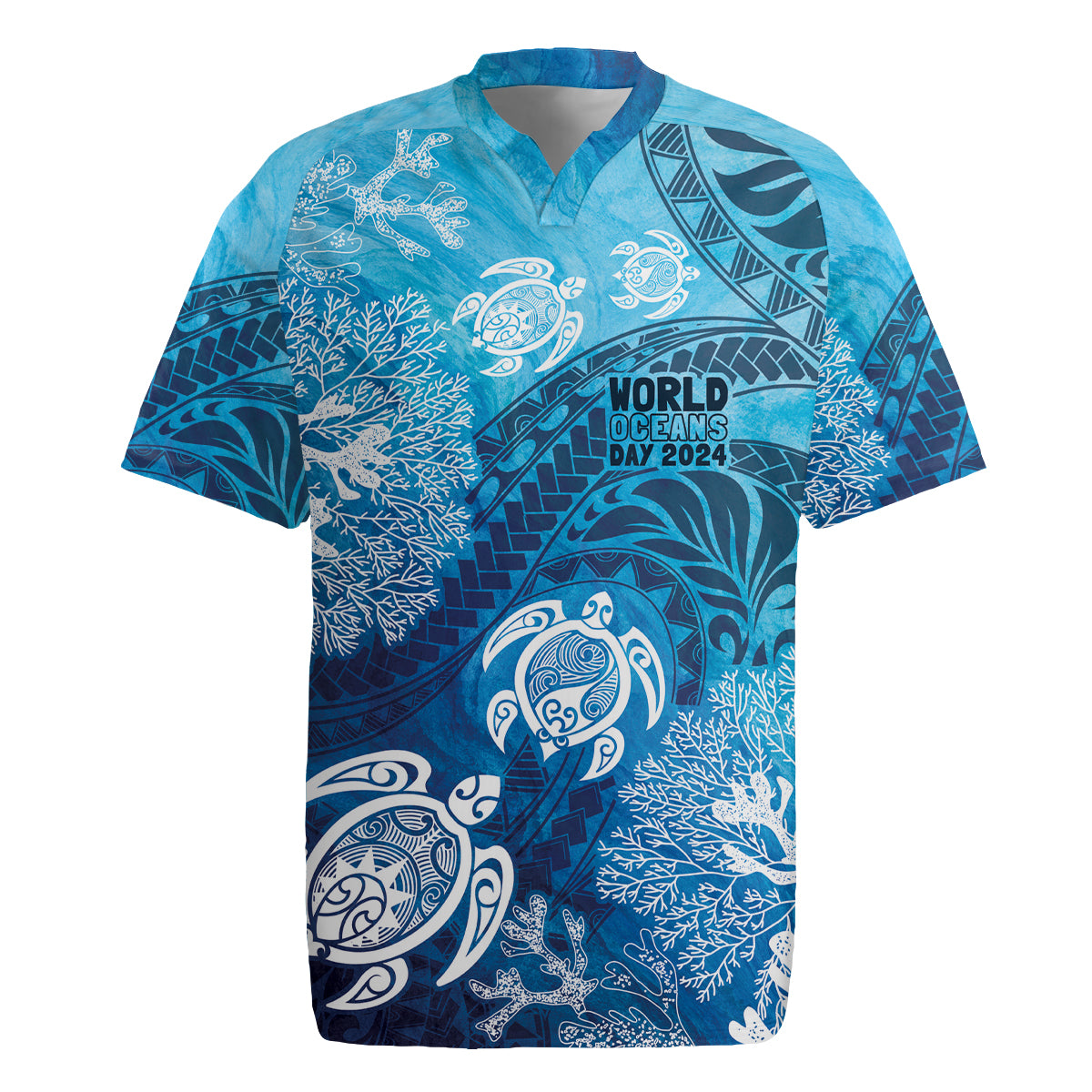 Hawaii World Ocean Day Rugby Jersey Kakau Turtles