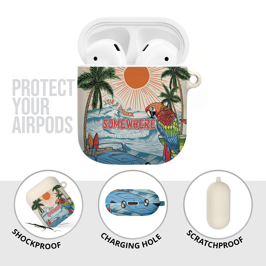 Summer Holiday It's 5 o'clock Somewhere Vintage Hawaii AirPods Case