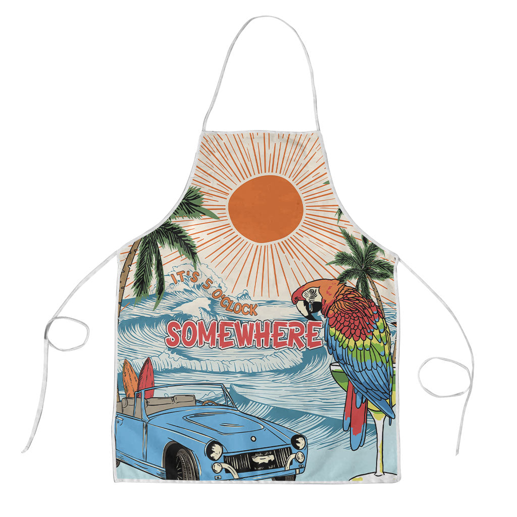 Summer Holiday It's 5 o'clock Somewhere Vintage Hawaii Apron